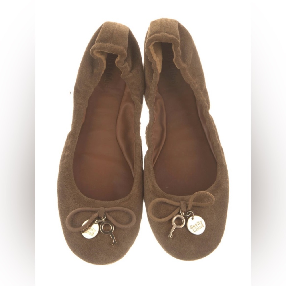 See by Chloe Brown Suede Ballet Flats